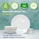 Melrich 38 Piece Opal ware Dinner Set 6 Dinner Plate 6 Dessert Plate 6 Soup Plate 6 Bowls 1 Serving Bowl 1 Serving Plate 6+6 Cup and Saucer Dishwasher Safe
