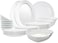 Melrich 38 Pcs Opal ware Dinner Set Dishwasher safe Microwave safe Freezer safe 8 Dinner plate 8 Dessert plate 8 Soup plate 8 bowl 2 Large bowl 2 Serving plate 2 Grill tray BPA free