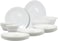 Melrich 27 Piece Opal ware Dinner Set 6 Dinner set, 6 Dessert Plate, 6 Soup Plate, 6 Soup Bowl, 1 Serving Plate, 1 Serving Bowl, 1 Medium Bowl Dishwasher Safe Microwave Safe