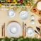 Melrich 50 Piece Opalware Dinnerware Set 6 Dinner plate 6 Dessert Plate 6 Soup Plate 6 Bowl 6+6 Cup &amp; Saucer 6 Soup spoon 2 Shaker 2 Curry Ladle 2 Curry Bowl 1 Serving Plate 1 Serving Bowl