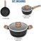 Auroware 10 Piece Non Stick Cookware Set Forged Aluminium, Sauce Pan with Lid, Frying pan, Casserole with Lid, Dishwasher Safe, PFOA Free Strong and Durable frypan