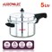 Auroware 5 Ltr Pressure Cooker Heavy Duty Aluminium with lid Strong Handle Save Energy Time Safety Valves Dishwasher safe