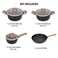 Auroware 7 Pcs Non Stick Cooking Pots and Pan Set Forged Aluminium Dishwasher safe Kitchen Cookware PFOA Free 2 Casserole and 1 Saucepan with lid 1 Fry pan
