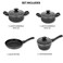 Auroware 7 Pcs Non Stick Cooking Pots and Pan Set Pressed Aluminium Kitchen Cookware PFOA Free 2 Casserole and 1 Saucepan with Lid 1 Frying pan