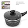Auroware 7 Pcs Non Stick Cooking Pots and Pan Set Pressed Aluminium Kitchen Cookware PFOA Free 2 Casserole and 1 Saucepan with Lid 1 Frying pan