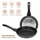 Auroware 7 Pcs Non Stick Cooking Pots and Pan Set Pressed Aluminium Kitchen Cookware PFOA Free 2 Casserole and 1 Saucepan with Lid 1 Frying pan