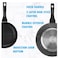 Auroware 5 Pcs Non Stick Cooking Pots and Pan Set Pressed Aluminium Kitchen Cookware PFOA Free 1 Casserole and 1 Saucepan with Lid 1 Frying pan