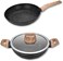 Auroware 3 Piece Non Stick Frying Pan and Wok Pan with Lid Kitchen Cookware Forged Aluminium frypan, Dishwasher Safe Durable and strong