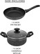 Auroware 3 Piece Non Stick Cookware Set Frying pan Casserole with Lid Induction Bottom Three Layer coating