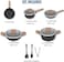 Auroware 18 Piece Non Stick Cookware Set Forged Aluminium, Frypan, Casserole with Lid, Wok Pan with Lid, Saucepan with Lid and Kitchen Utensils, Dishwasher Safe