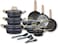 Auroware 18 Piece Non Stick Cookware Set Forged Aluminium, Frypan, Casserole with Lid, Wok Pan with Lid, Saucepan with Lid and Kitchen Utensils, Dishwasher Safe