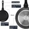 Auroware 30CM Non-Stick Cm Round Fry Pan Black, Long lasting  Aluminum Durable Three Layer Coating, Induction Cook Bottom, Strong Handle