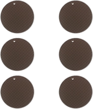 Auroware 6 pcs Silicon Table Mat Dining Kitchen Heat Resistance, Easy to clean, Water Resistance Protect Table Surface for home - Round
