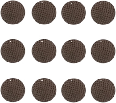 Auroware 12 pcs Silicon Table Mat Dining Kitchen Heat Resistance, Easy to clean, Water Resistance Protect Table Surface for home - Round