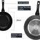Auroware 26 cm Non-Stick Aluminium Wok Pan with Lid Black Aluminium Marble Coting Side Three layer Non stick coating Strong Handle