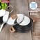 Auroware 24 CM Non Stick Wok Pan with Lid Black, Forged Aluminium, Dishwasher safe, High grade material, kitchen cooking Long lasting