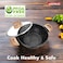 Auroware 24 CM Non Stick Wok Pan with Lid Black, Forged Aluminium, Dishwasher safe, High grade material, kitchen cooking Long lasting