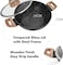 Auroware 24 CM Non Stick Wok Pan with Lid Black, Forged Aluminium, Dishwasher safe, High grade material, kitchen cooking Long lasting