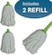 Clean &amp; Care Cleaning Set Broom Wiper Squeegee Cotton Mop with Iron Stick and Two Refill for Home Bathroom kitchen Cleaning Durable and Strong (Assorted Color)