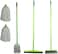 Clean &amp; Care Cleaning Set Broom Wiper Squeegee Cotton Mop with Iron Stick and Two Refill for Home Bathroom kitchen Cleaning Durable and Strong (Assorted Color)