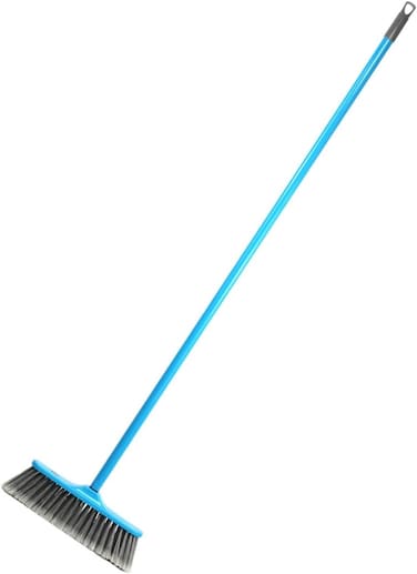 Clean &amp; Care Indoor Broom with Iron Stick Durable Stiff Bristle Best to Clean for Home Kitchen Office (Assorted)