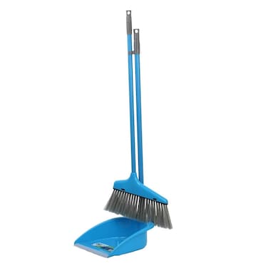 Clean &amp; Care Dustpan with Broom Set Long Handle Household Cleaning tools Home Kitchen Stand up broom Sweeping Floor (ASSORTED)