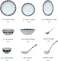 Melrich 26 Pcs Melamine Dinner Set Dinner Plate Soup Plate Bowls Serving plate Ladle Dishwasher safe Light Weight