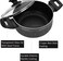 Auroware Non Stick 32cm Casserole with Glass Lid, Black, Pressed Aluminium, Dishwasher safe, Durable and Strong Handle