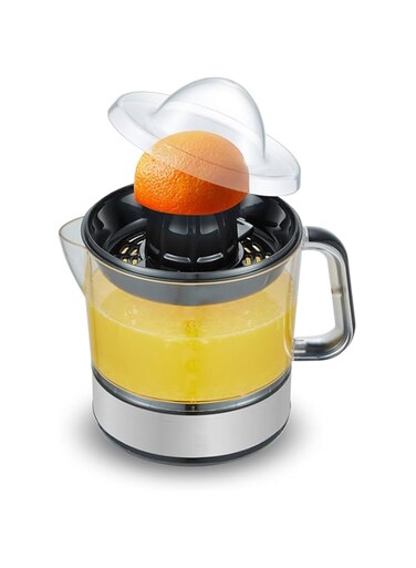 NALACAL BPA-Free Electric Citrus Juicer, Compact, Large Volume, Pulp Control, Oranges, Lemons, Limes, Grapefruits with Easy Pour Spout, Easy to Clean Portable Juicer 24oz, Black/Stainless Steel