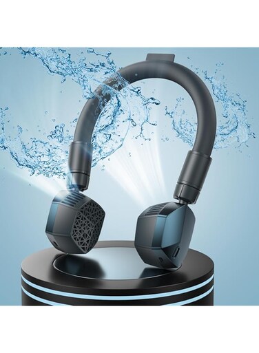 The Newest Neck Cooling Tube and Portable Fan 2 in 1, Reusable Ice Ring, Wearable Neck Cooler Personal Adjustable Fans, Portable Battery Operated Neck Fan, 3 Gear, 360&deg; Rotation, Detachable,USB, Quiet