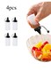 4-Piece Squeeze Bottle For Sauces, Outdoor Barbecue, Picnic, ketchup and any Sauce Distribution Bottle (Black)