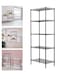 DIY 5 Shelf Tier Racks Height Adjustable Rack Heavy Duty Storage Shelving Unit Steel Organizer Wire Rack Black (55 x 30 x 150 cm)