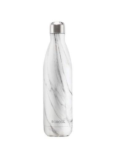 Borosil Stainless Steel Hydra Bolt Marble - Vacuum Insulated Flask Water Bottle, Marble, 750ML