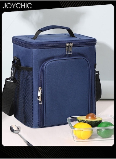 Solid Pattern Large Capacity Food Insulation Bag Antifouling and Leakproof Reusable Lunch Bag with Handle Strap for School Office Work Travel Outdoor