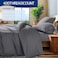 Golden Home Combed Cotton Luxury Bedding Set, 400 Thread Count, 100% Long Staple Cotton Sateen Weave Soft, Cool &amp; Breathable&ndash; 1 Duvet Cover220&times;240 cm 4pillow cases 1fitted sheet (Gray, GCC King Size)