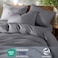 Golden Home Combed Cotton Luxury Bedding Set, 400 Thread Count, 100% Long Staple Cotton Sateen Weave Soft, Cool &amp; Breathable&ndash; 1 Duvet Cover220&times;240 cm 4pillow cases 1fitted sheet (Gray, GCC King Size)