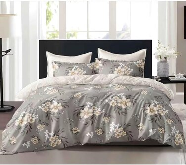 GOLDEN HOME  6-Piece King Size Duvet Cover Set, 1 Duvet Cover + 1 Fitted Sheet + 4 Pillow Cases, Microfibre, Without filler