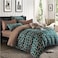 GOLDEN HOME  6-Piece King Size Duvet Cover Set, 1 Duvet Cover + 1 Fitted Sheet + 4 Pillow Cases, Microfibre, Muesli
