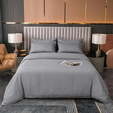 GOLDEN HOME  6-Piece King Size Duvet Cover Set, 1 Duvet Cover + 1 Fitted Sheet + 4 Pillow Cases, Microfibre, Muesli