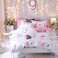 GOLDEN HOME  6-Piece Queen Size Duvet Cover Set, 1 Duvet Cover + 1 Fitted Sheet + 4 Pillow Cases, Microfibre, Muesli