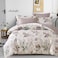 GOLDEN HOME  6-Piece Queen Size Duvet Cover Set, 1 Duvet Cover + 1 Fitted Sheet + 4 Pillow Cases, Microfibre, Muesli