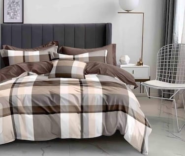 GOLDEN HOME  6-Piece King Size Duvet Cover Set, 1 Duvet Cover + 1 Fitted Sheet + 4 Pillow Cases, Microfibre, Without filler