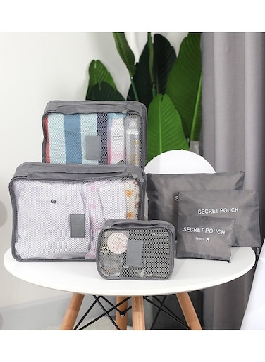 6 Piece Outdoor Traveling Household Clothing Storage Bag Set (Grey)