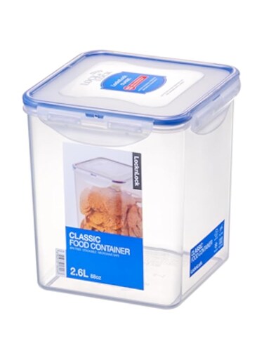 LocknLock-HPL822B, Airtight Tall Food Storage Container, 88 oz, Square, Clear Blue