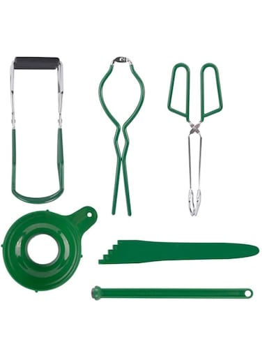 THE WHITE SHOP Canning Supplies(6pcs) - Assembled &amp; Certified Food Grade Stainless Steel Canning Tools - Canning Set/Pickling kit for Beginners - Canning kit Includes Extra Wide Mouth Funnel for Jars