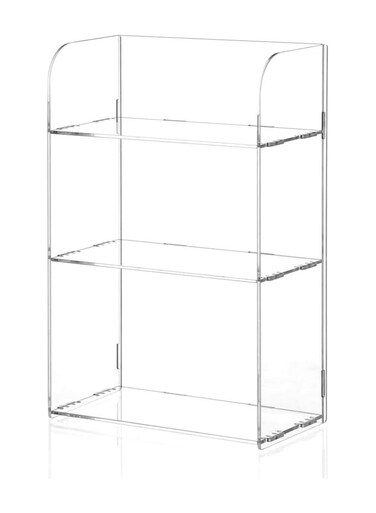 3 Tier Clear Acrylic Bathroom Organizer Shelf for Cosmetic, Perfume, Makeup, Toy, Spices &acirc;&euro;&ldquo; Standing Tabletop Vanity Tray Shelf Multifunctional Sturdy Display Showcase (8'' x 4'' x 12'')
