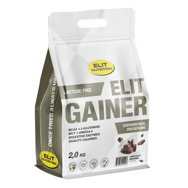 Elit Nutrition, Gainer, Lactose Free , Chocolate Brownie Flavour, 2000grams