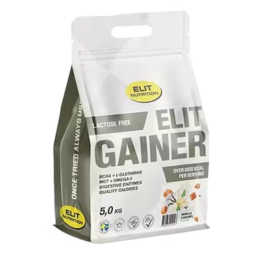 Elit Nutrition, Gainer, Lactose Free , Vanilla Caramel Flavour, 5000grams
