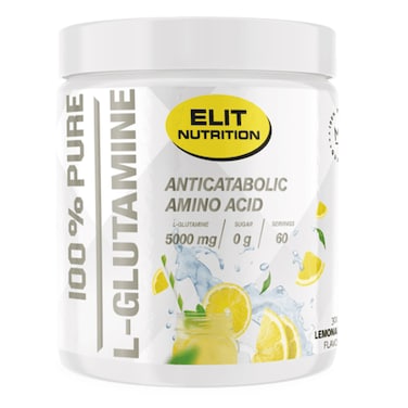 Elit Nutrition, 100% Pure L-Glutamine, Lemonade, 300 Grams