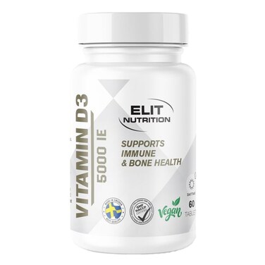 Elit Nutrition, Vitamin D3 5000IE, Unflavored, 60 Tablets
